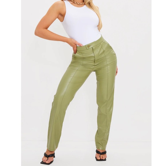 PrettyLittleThing Olive Green Trousers - Picture 1 of 5